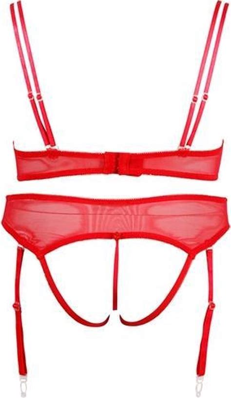 Bh Set Strip B M Rood Sexy Lingerie Kleding Lingerie Dames