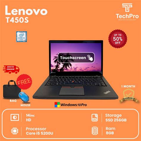 Jual Orignal Laptop Lenovo Thinkpad T450s Touchscreen I5 Gen 5th Ram 8 Gb Ddr3l 256 Gb Ssd