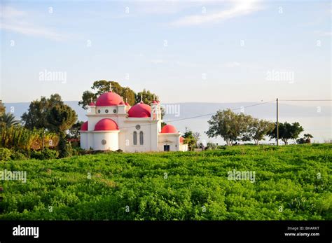 Israel Capernaum By The Sea Of Galilee Exterior Of The Greek Orthodox