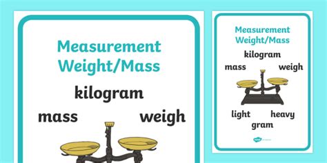 Key Stage 1 Measurement Weight And Mass Poster