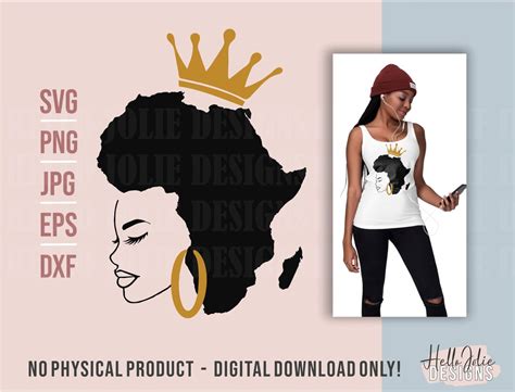 African Queen Silhouette Svg Black Queen Black Woman Cut File Afro