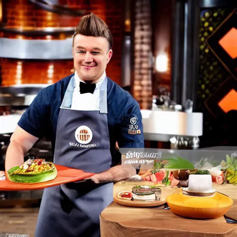 Anthropomorphic Cats Chef Competing At The Masterchef Stable