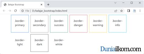 Tutorial Bootstrap 5 Cara Membuat Border Duniailkom