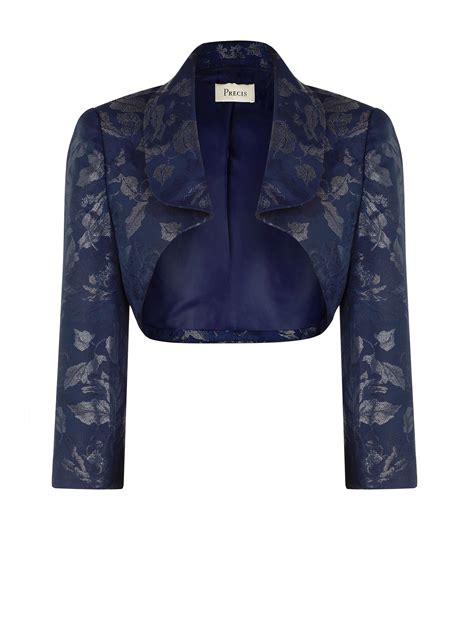 Precis Petite Navy Jacquard Bolero In Blue Lyst