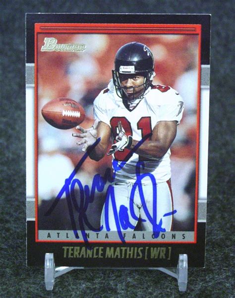 Terance Mathis Signedautographed 2001 Bowman 127 Atlanta Falcons W