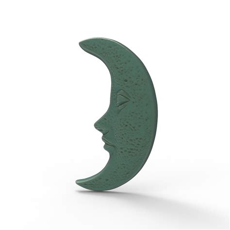 3D Printable Moon Face Sculpture STL File for CNC Router Engraving 3D