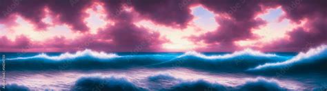 Artistic concept illustration of a waves on the beach, background ...