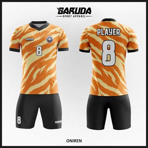 Desain Seragam Bola Futsal Code Oniren Warna Orange Paling Keren