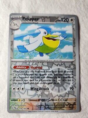 Pelipper 159 193 Reverse Holo Pokemon Paldea Evolved Mint Condition