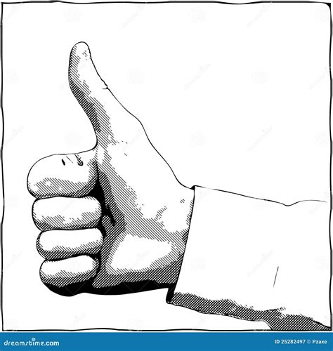 Hand With A Thumb Up Gesture Stock Vector Illustration Of Bravo