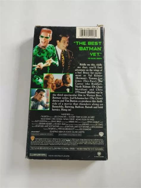 BATMAN FOREVER VHS Movie Val Kilmer Jim Carrey Nicole Kidman VHS 3 94