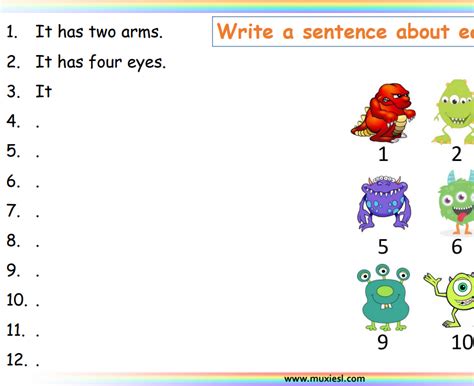 Body parts worksheet- Writing – Muxi ESL World