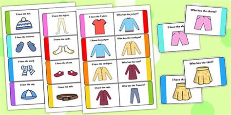 Clothes Vocabulary Loop Cards Esl Vocabulary Resources