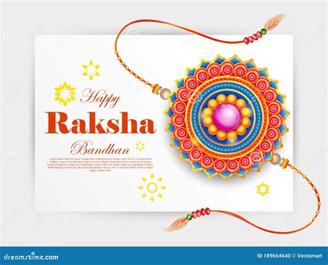 Greeting Card And Template Banner With Decorative Rakhi For Raksha