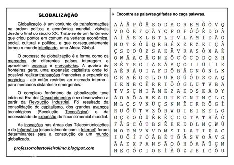 Texto Com Exercícios Sobre Globalização Respostas - Atividades Sobre Globalização 9 Ano Com Respostas - BRAINCP