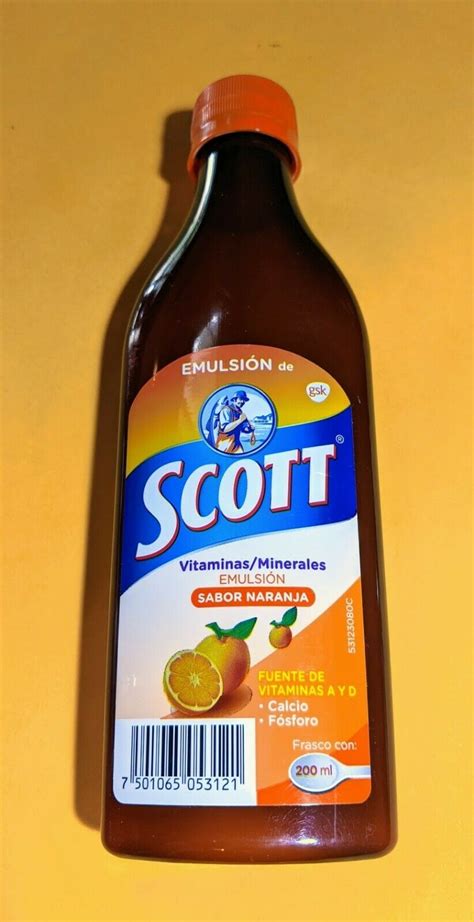 SCOTT EMULSION NARANJA ACEITE HIGADO DE BACALAO COD LIVER OIL 200ml