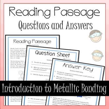 Metallic Bonding Worksheet Activity by Science House | TpT