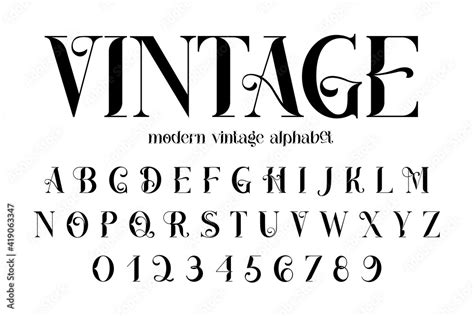 Vintage Decorative Font Cathleen Retro Typerface Elegance Serif Alphabet Vector For Label ...