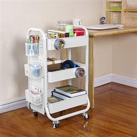 Amazon DESIGNA 3 Tier Metal Rolling Storage Cart With Utility