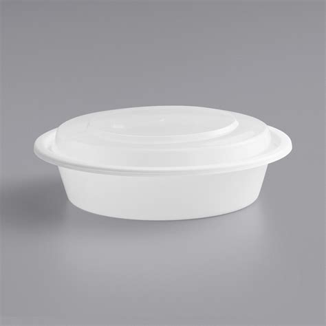 Choice White Round Microwavable Container W Lid Oz