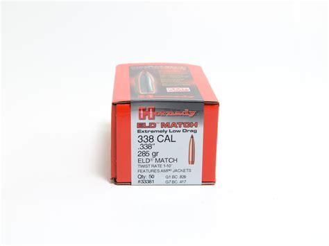 Hornady 338 338 285 Grain Eld M Extremely Low Drag Match 50 Powder Valley