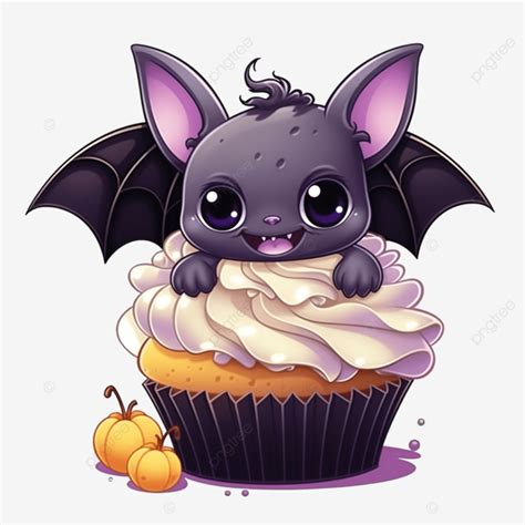 Cute Cartoon Halloween Cupcake Bat Halloween Clipart Bat Clipart