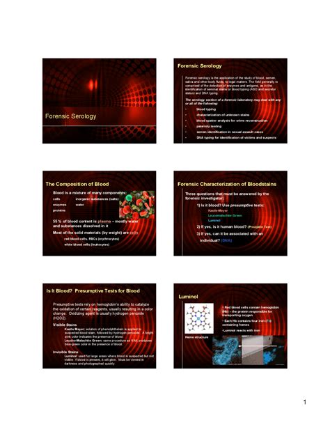 Forensic Serology | Study notes Japanese | Docsity