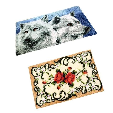 Pcs Bricolage Loup Papillon Loquet Crochet Kit Tapis Faisant De L