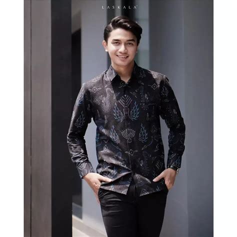 Jual Laskala Batik Laskala Premium Batik Slimfit Pedro Hitam