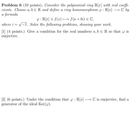 Solved Problem Points Consider The Polynomial Ring Chegg