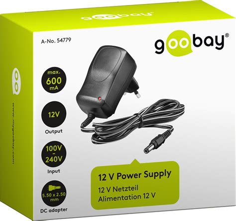 Goobay 12 V Netzteil 7 2 W 0 6 A 5 5 Mm X 2 5 Mm Stecker