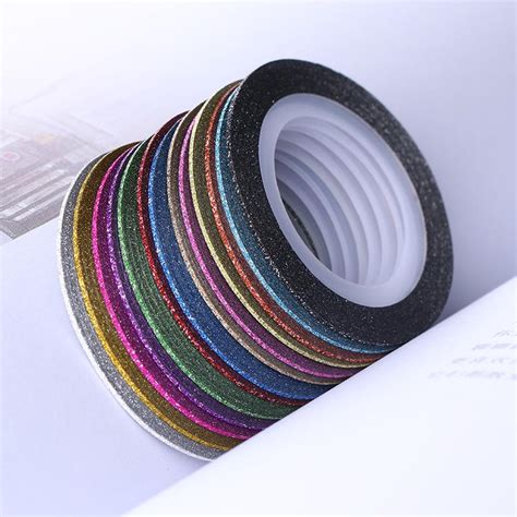 Buy Pcs Lot Mm Gold Silver Purple Matte Glitter Nail Striping Tape