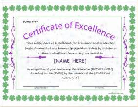 Certificates of Excellence for MS Word | Professional Certificate Templates