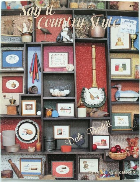 Vintage Say It Country Style Cross Stitch Patterns Book Dale Burdett