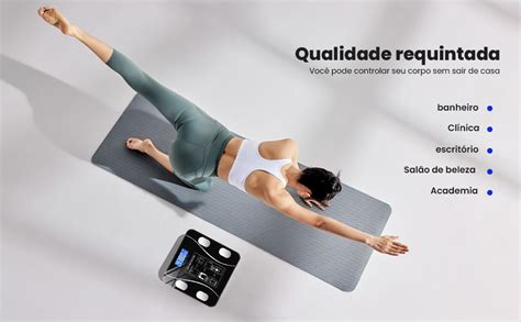 Balança Digital Corporal de Bioimpedância com APP – Mede Peso, Gordura ...