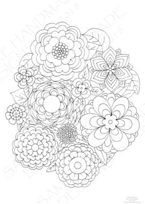 Flower Bouquet Printable Artwork to Colour In Floral Art - Etsy