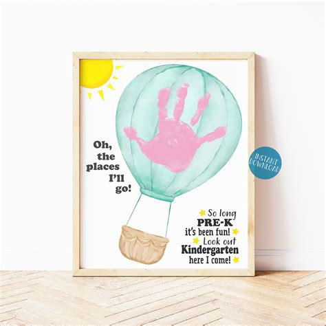 Oh The Places Youll Go Pre K Graduation Handprint Art Etsy Canada