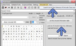 Convert A List Of Unicode Char Addresses To Data Bitmap Lcd Software