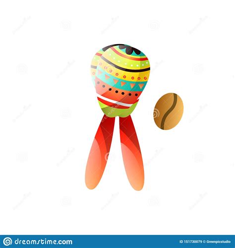 Maracas National Percussion Instrument Monochrome Sketch Vector