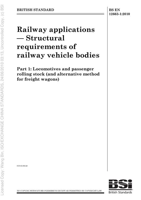 Railway Applications Structural Requirements Of Railway Vehicle