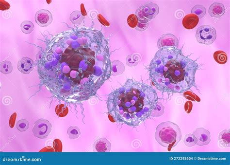 Metastatic Neuroendocrine Tumor Cells In The Blood Flow 3d