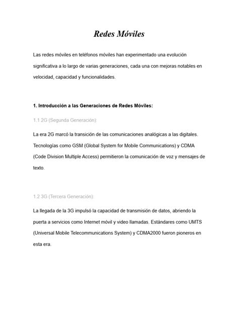 Redes Móviles Pdf 3 G Teléfonos Móviles