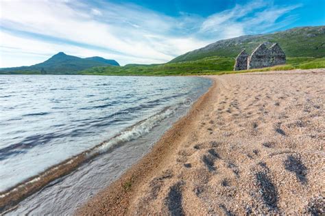 Calda House Ruins And Beach At Loch Assynt Historical Landmark Lairg