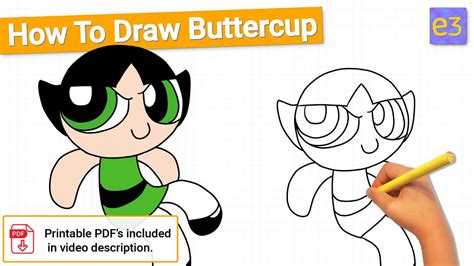 How To Draw Buttercup Easy Step By Step Tutorial Drawing YouTube