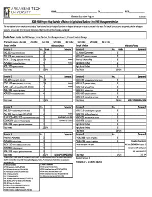 Fillable Online 2018 2019 Degree Map Bachelor Of Science In