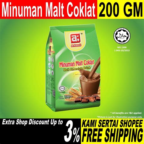 200 GM A RAMLI CHOCOLATE MALT DRINKS HALAL COKLAT MINUMAN