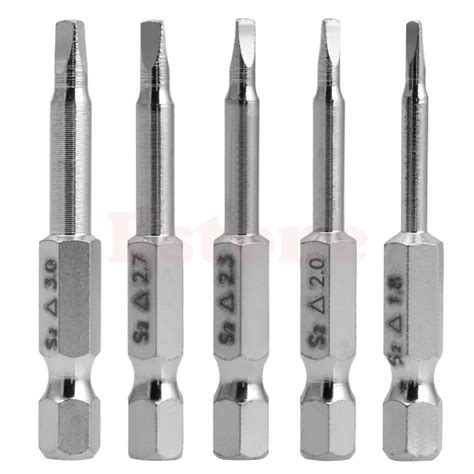 5 Pcs Set Magnetic Triangle Head Screwdriver Bits S2 Steel 1 4 Hex