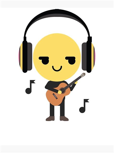 "Acoustic Guitar Emoji " Poster by HippoEmo | Redbubble