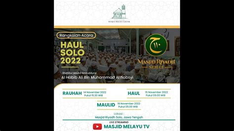 🔴live Haul Solo Rangkaian Haul Al Habib Ali Bin Muhammad Al Habsyi