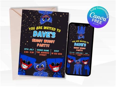 Huggy Wuggy Birthday Invitation Artofit